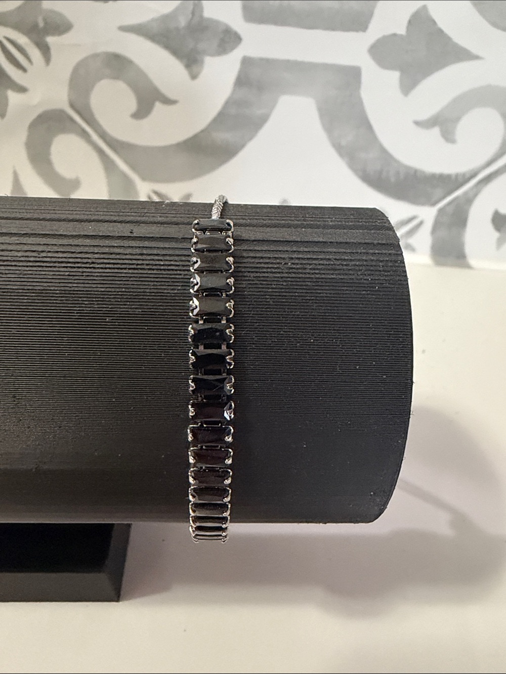 Black Crystal Tennis Bracelet - Women's Fashion Jewelry NWOT